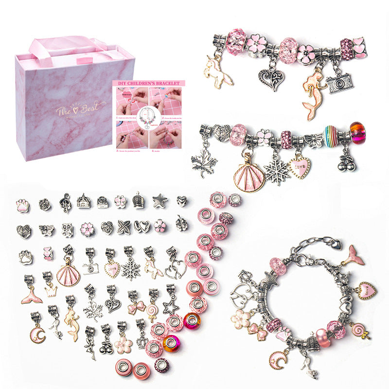 DIY Children’s Bracelet Kit, Bulk Charms & Beads, Gift Box, Kids Jewelry Making