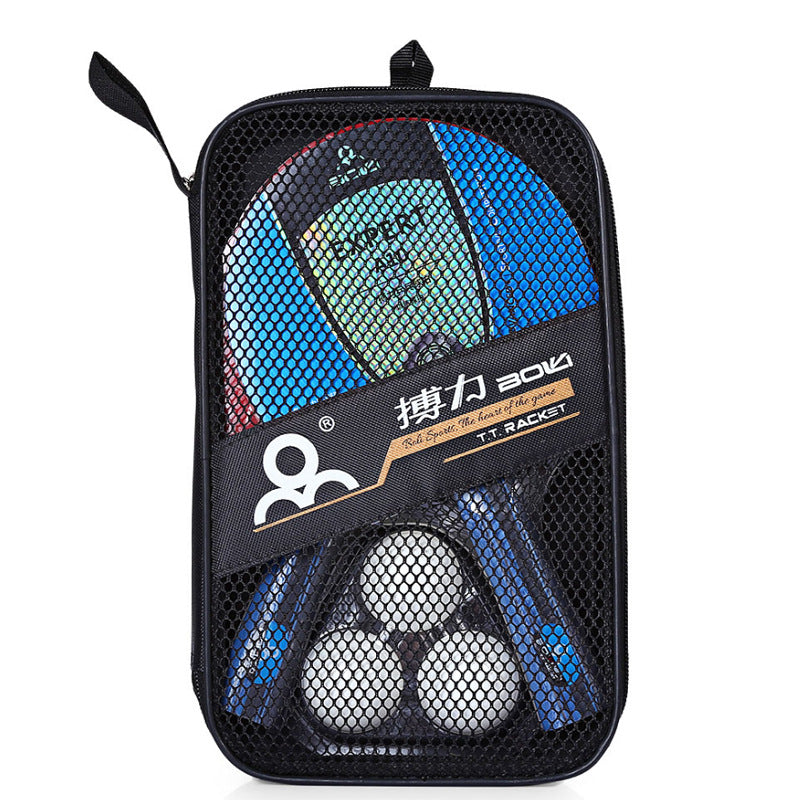 Table Tennis Racket Set, Double-Sided Rubber, 2 Bats & 3 Balls, Beginner Training