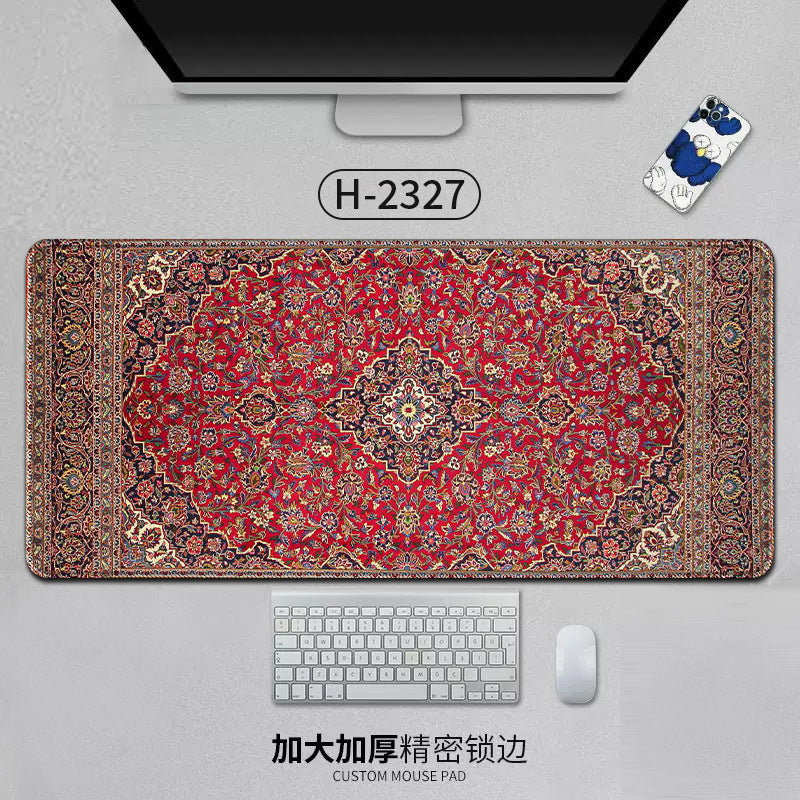Large Persian Desk Mouse Pad Anti-Slip Natural Rubber Stitched Edge 800x400mm