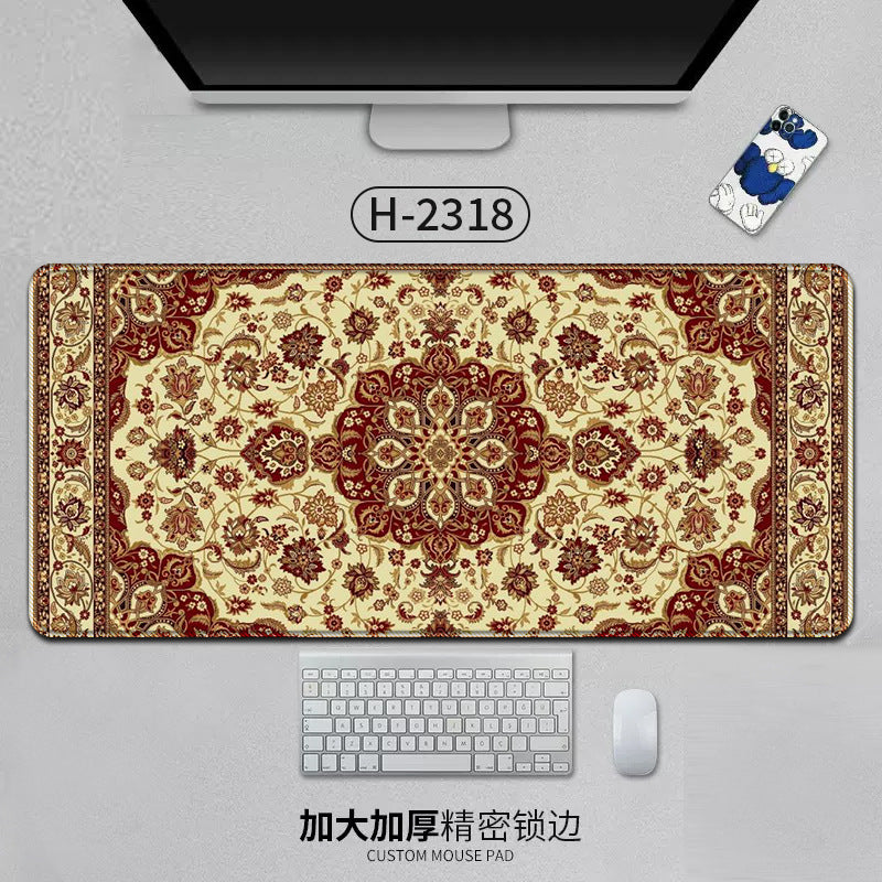 Large Persian Desk Mouse Pad Anti-Slip Natural Rubber Stitched Edge 800x400mm