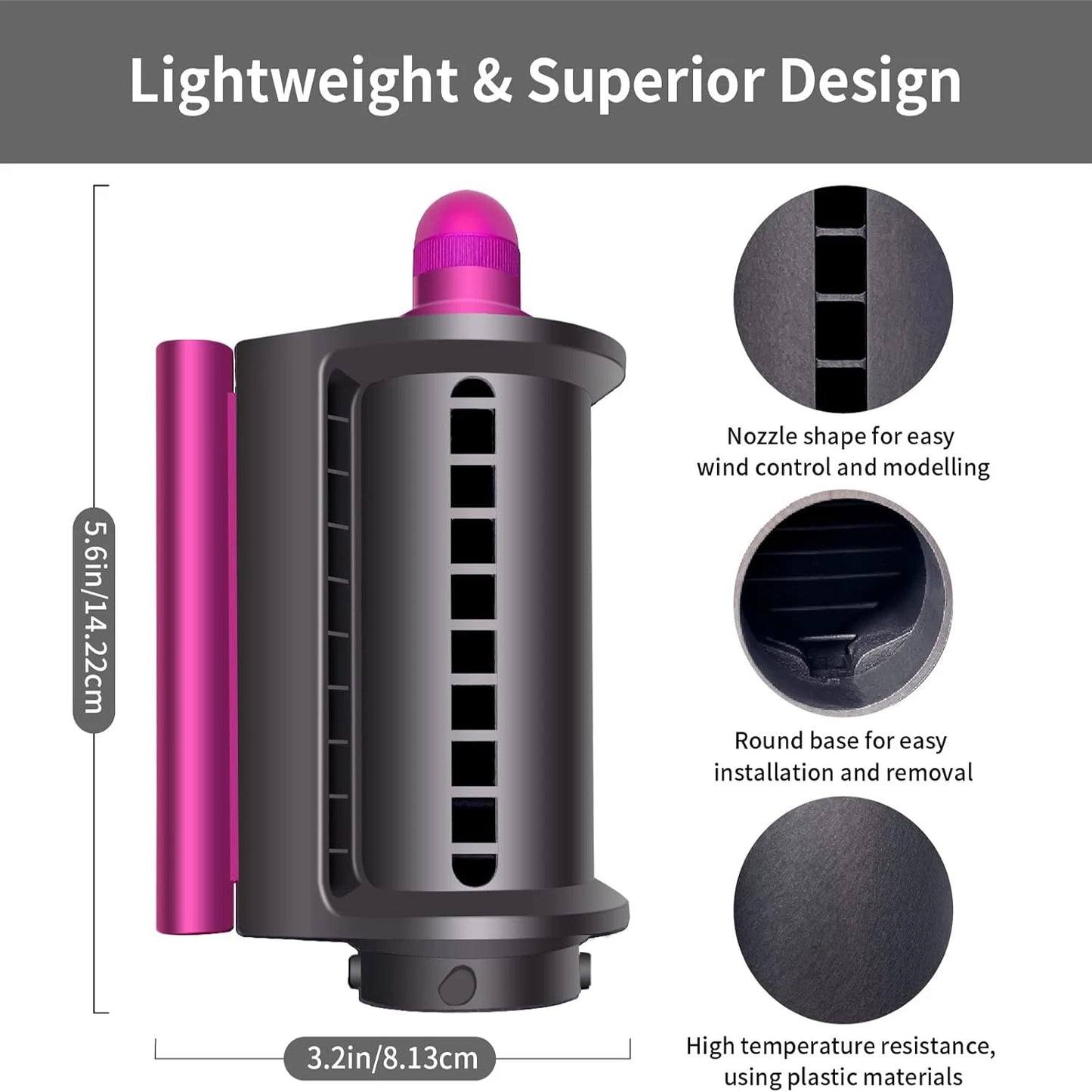 Smooth Flyaway Attachment Nozzle Fits Dyson Airwrap HS05/HS01 Hair Styling