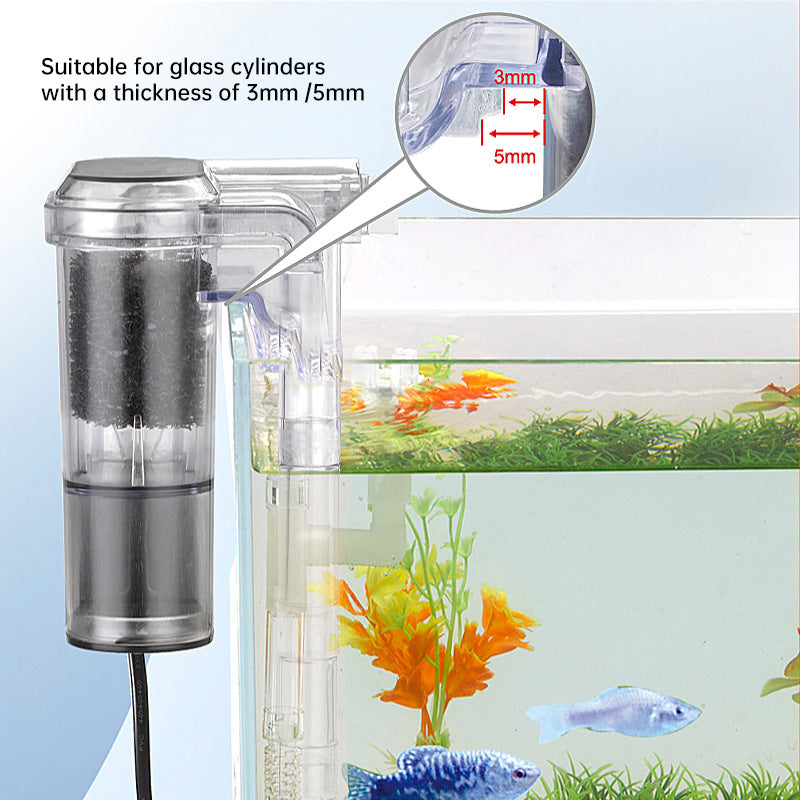 USB or Plug Aquarium Filter 2.5W 250L/H Small Tank Water Purifier 30cm Max Size
