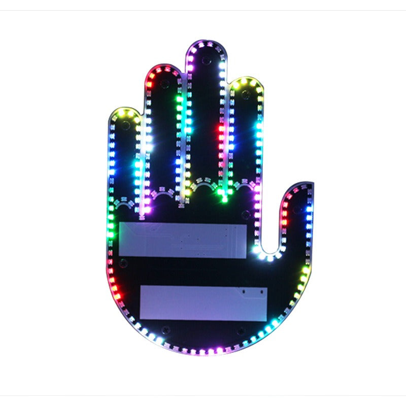 LED Gesture Car Sign Display Middle Finger Novelty Vehicle Interior Decor 12V