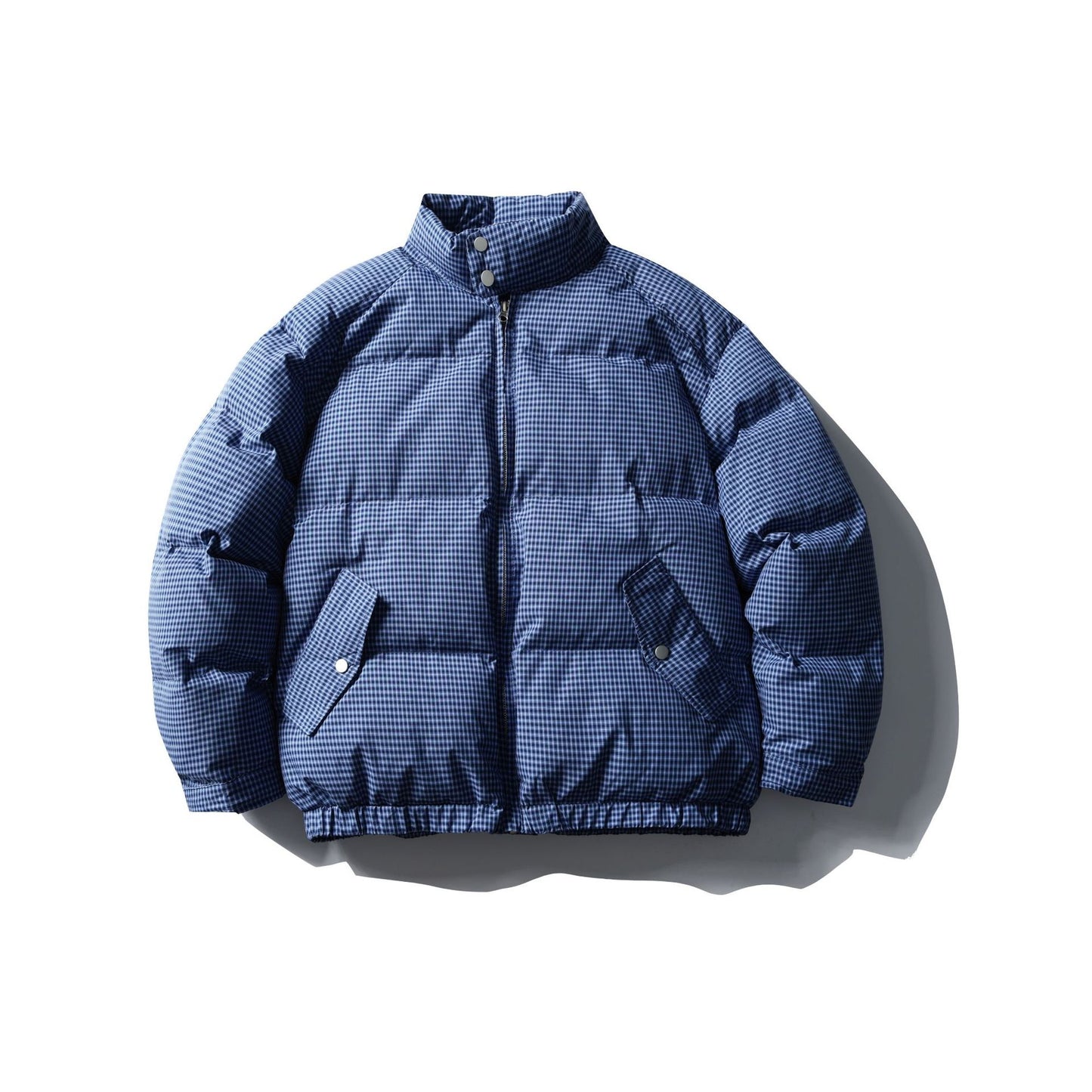 Winter Harrington Jacket with Stand Raised Collar, Zip Closure, Thick Polyester Fill
