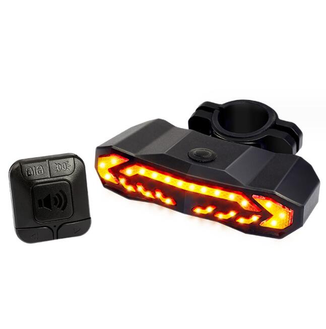 Bike Alarm Tail Light USB Rechargeable Waterproof Multifunctional Bicycle Rear Lamp
