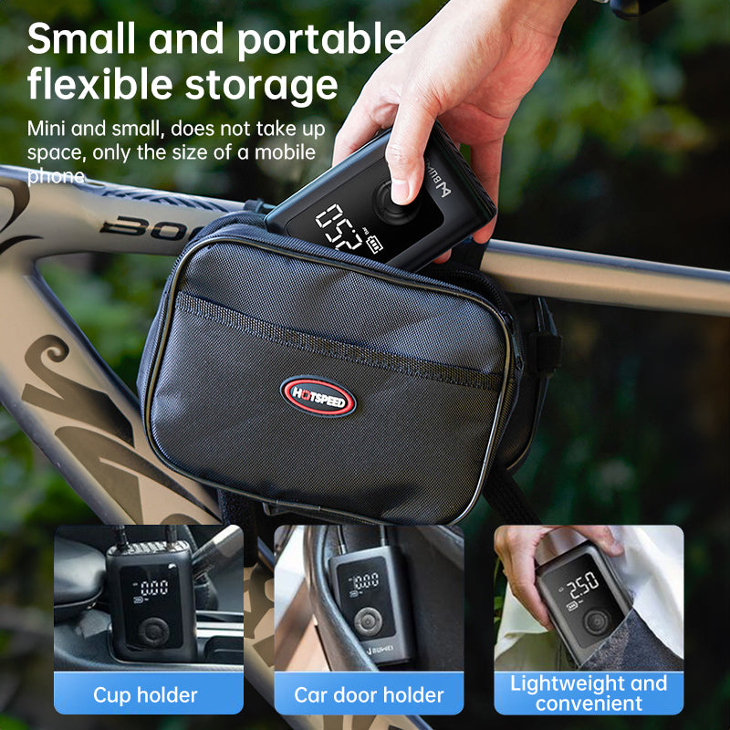 Rechargeable Electric Tire Pump 150PSI LCD Integrated Light Portable Bike Car