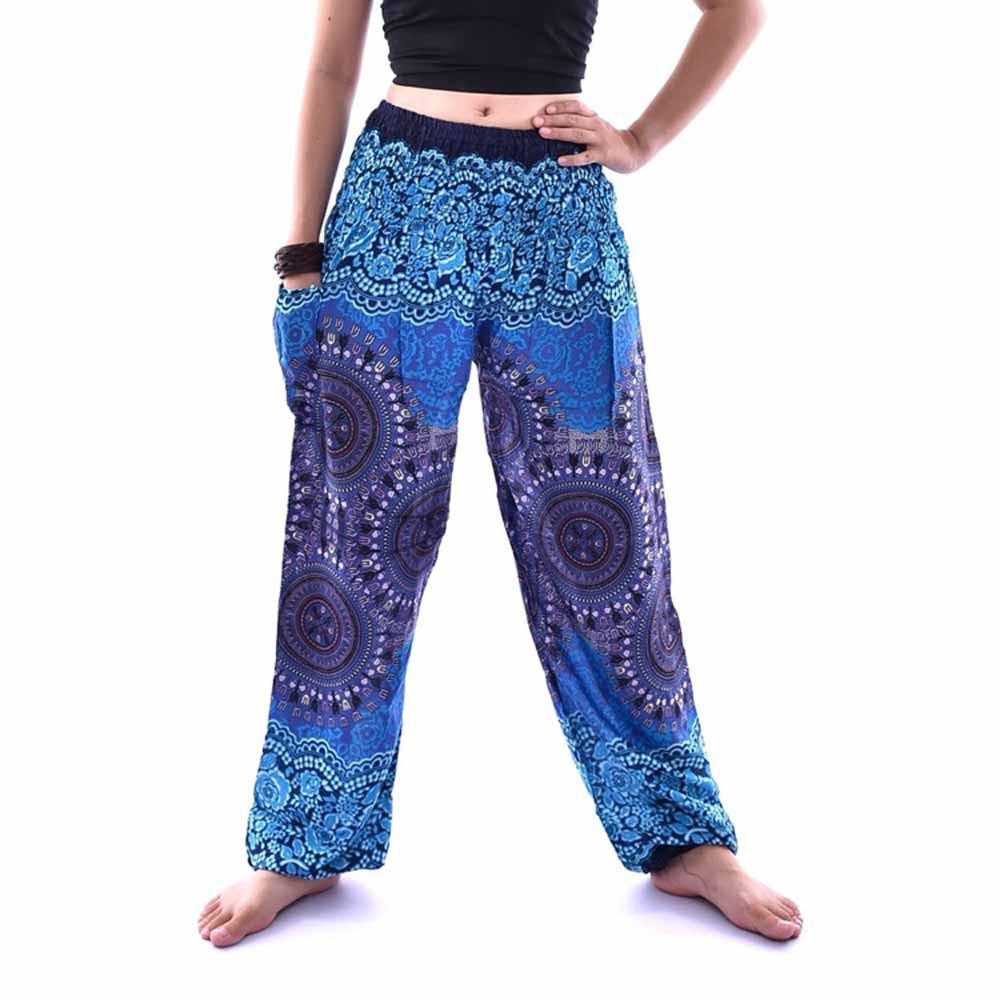Women's Boho Harem Pants Hippie Style Yoga Trousers One Size Comfort