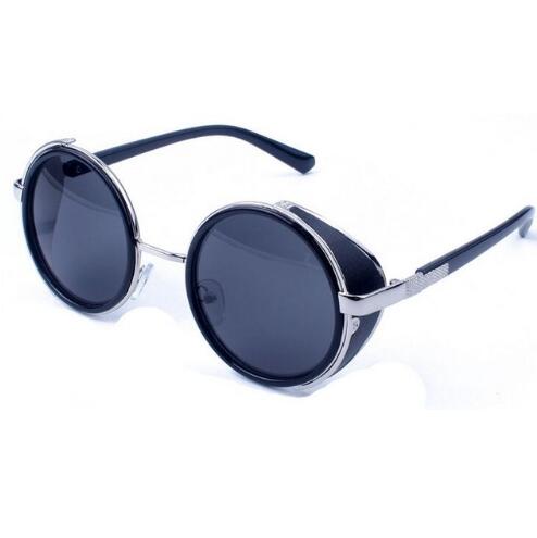 Retro Steampunk Round Sunglasses UV Unisex Alloy Frame Vintage Premium Glasses
