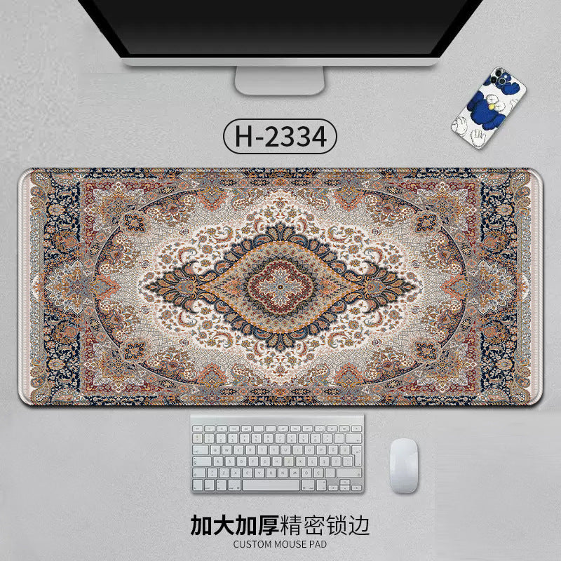 Large Persian Desk Mouse Pad Anti-Slip Natural Rubber Stitched Edge 800x400mm