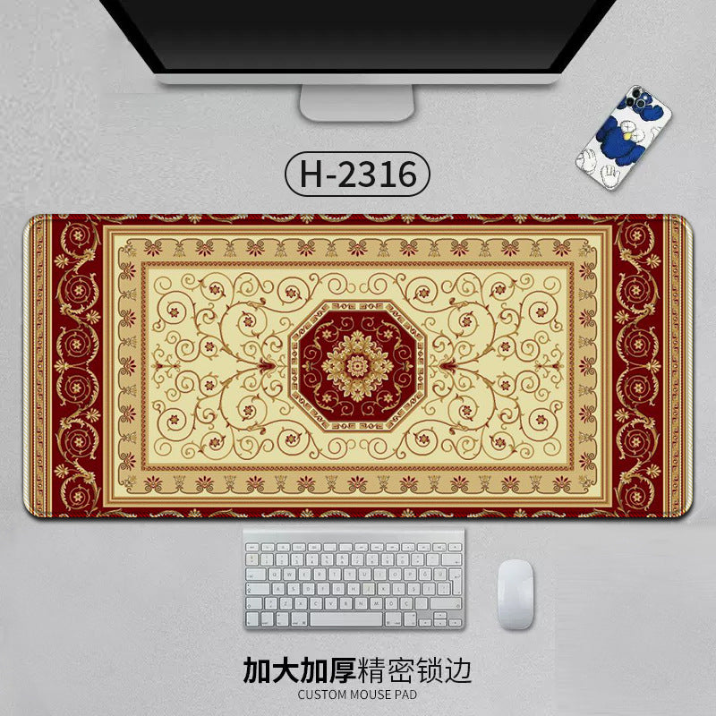 Large Persian Desk Mouse Pad Anti-Slip Natural Rubber Stitched Edge 800x400mm