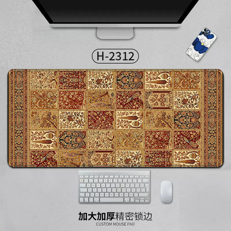 Large Persian Desk Mouse Pad Anti-Slip Natural Rubber Stitched Edge 800x400mm