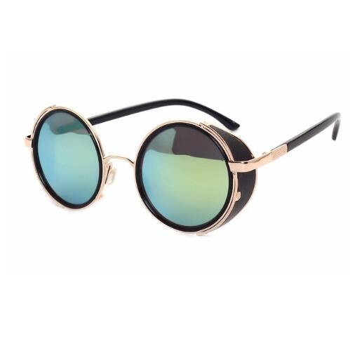 Retro Steampunk Round Sunglasses UV Unisex Alloy Frame Vintage Premium Glasses