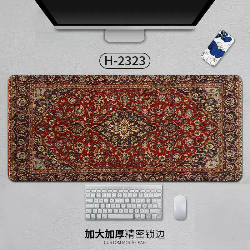 Large Persian Desk Mouse Pad Anti-Slip Natural Rubber Stitched Edge 800x400mm