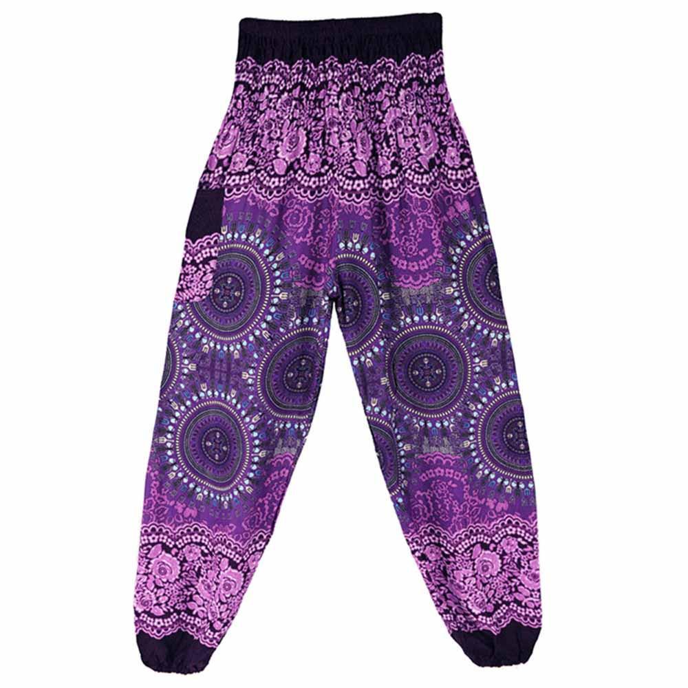 Women's Boho Harem Pants Hippie Style Yoga Trousers One Size Comfort
