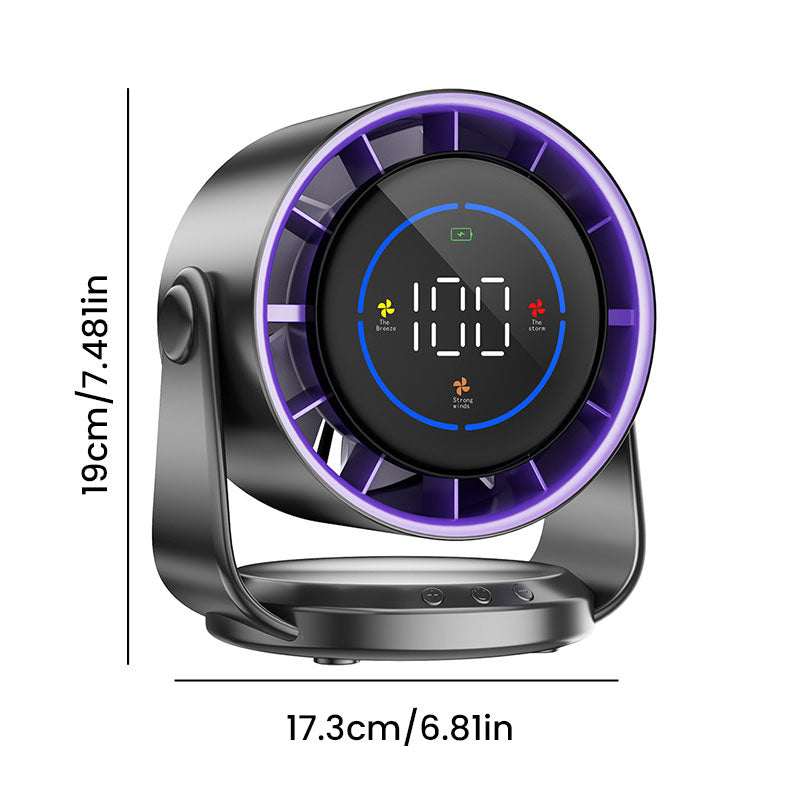 2025 Turbo Desktop Electric Fan 6-inch Digital Display 100 Speed Settings Quiet