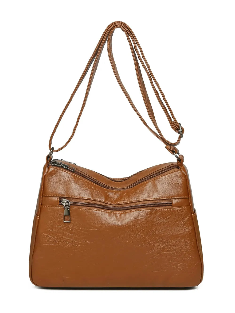 Faux Leather Adjustable Strap Shoulder Bag Medium Size Multiple Colours
