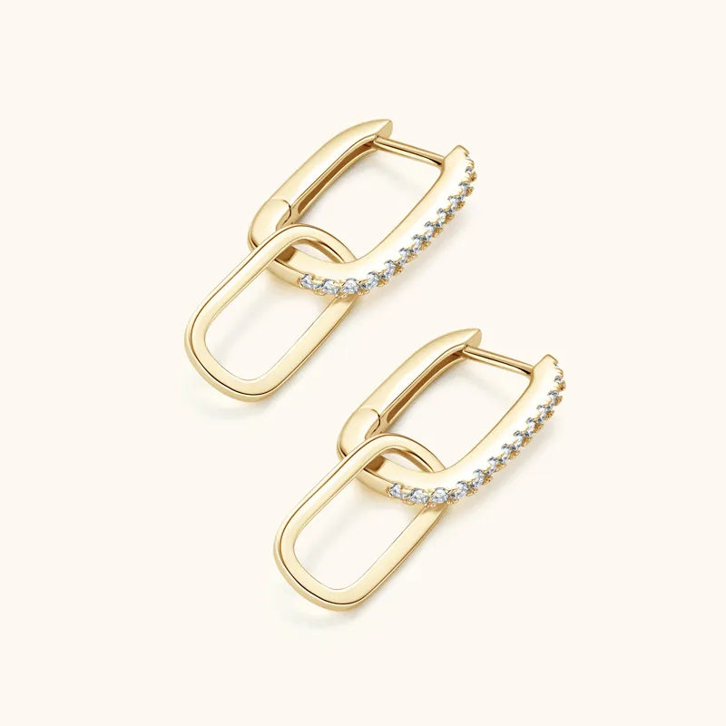 925 Sterling Silver Moissanite Drop Earrings Gold & Silver Elegant Jewellery