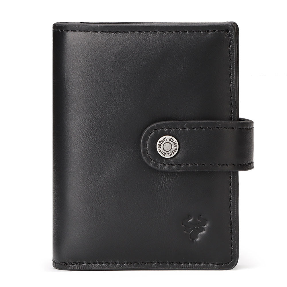Men's RFID Blocking Leather Wallet Secure Zipper Card Holder Vintage Style Storage