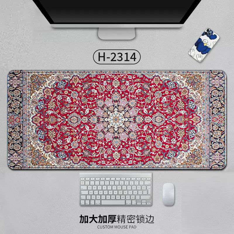 Large Persian Desk Mouse Pad Anti-Slip Natural Rubber Stitched Edge 800x400mm