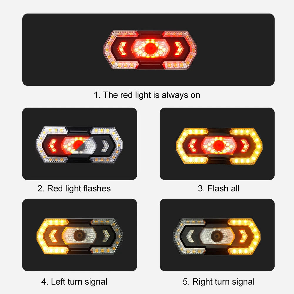 Wireless Bicycle Rear Lamp Remote Turn Signal LED Taillight Safety Cycling Gear
