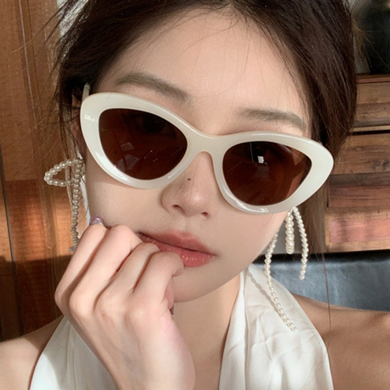 Women's Retro Cat Eye Sunglasses UV Protection Striped Acetate Frame Polarized