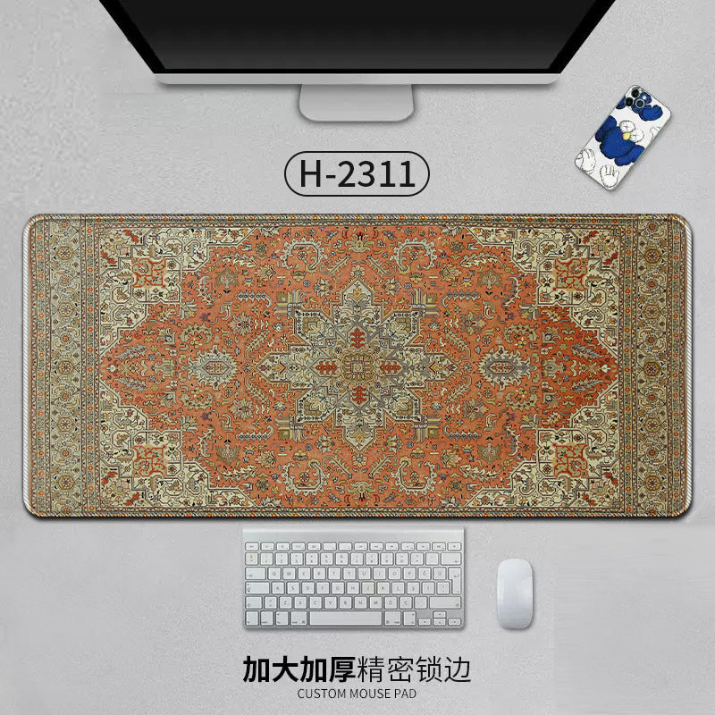Large Persian Desk Mouse Pad Anti-Slip Natural Rubber Stitched Edge 800x400mm