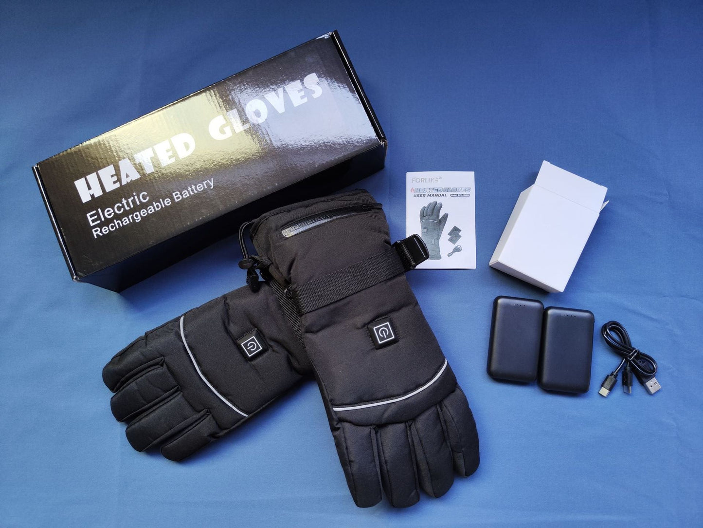 Electric Heated Gloves Rechargeable Waterproof Touchscreen Winter Warm Sports