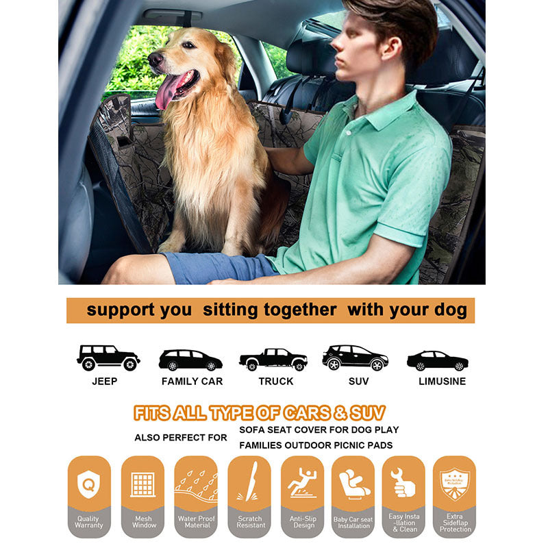Upgraded Waterproof Dog Car Seat Cover W/ Storage Bag & Leash All Cars SUVs