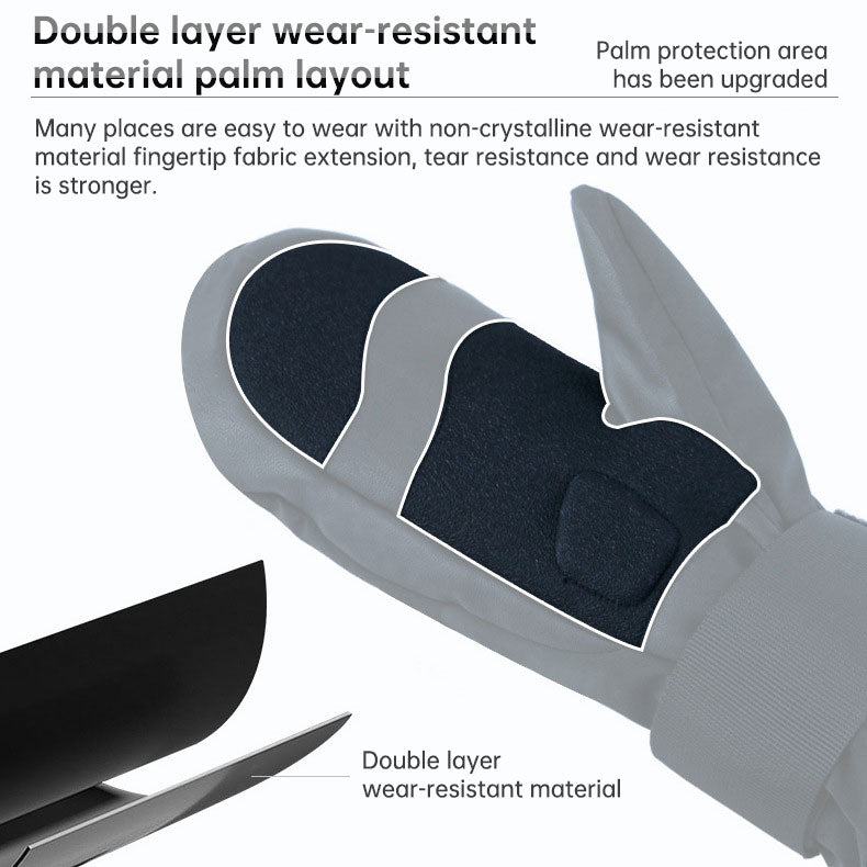 Touch Screen Ski Gloves Men Women Wrist Support Shock Absorption Cold Weather