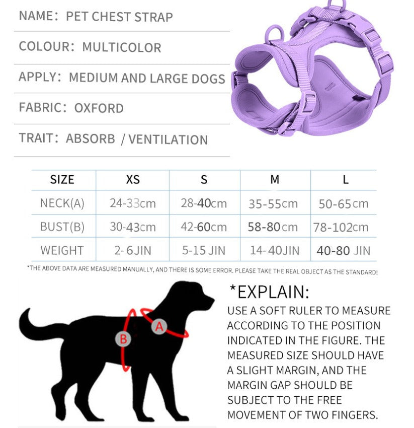 4pc Premium Waterproof PVC Neoprene Pet Harness Leash Collar Bag Dispenser Set