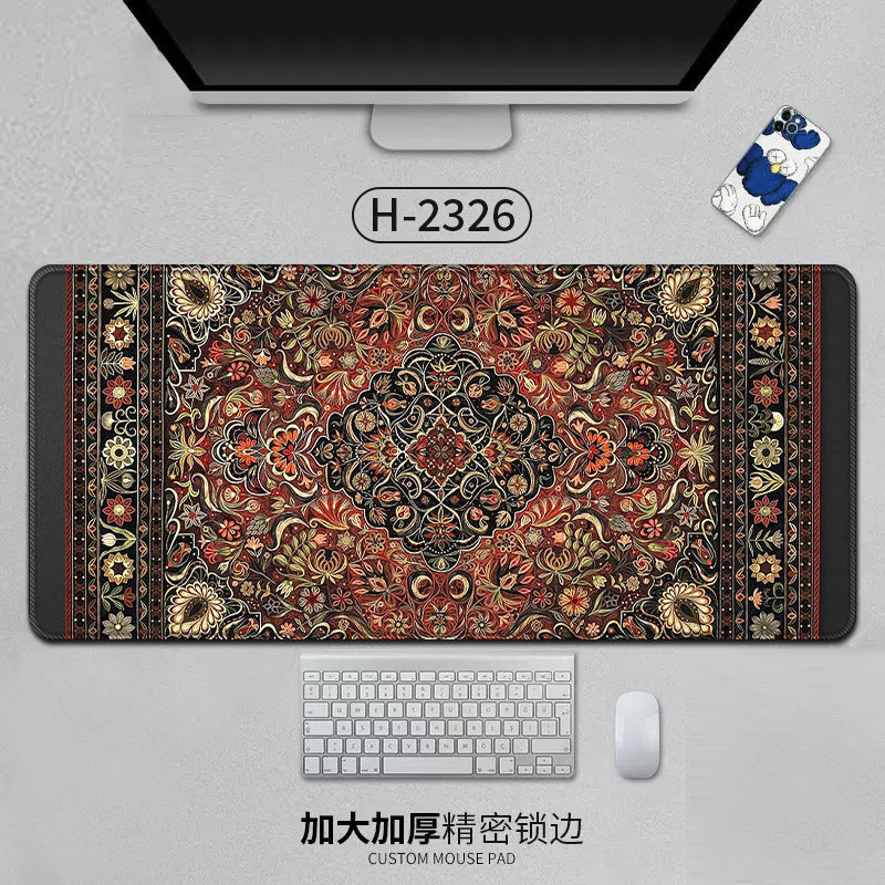 Large Persian Desk Mouse Pad Anti-Slip Natural Rubber Stitched Edge 800x400mm