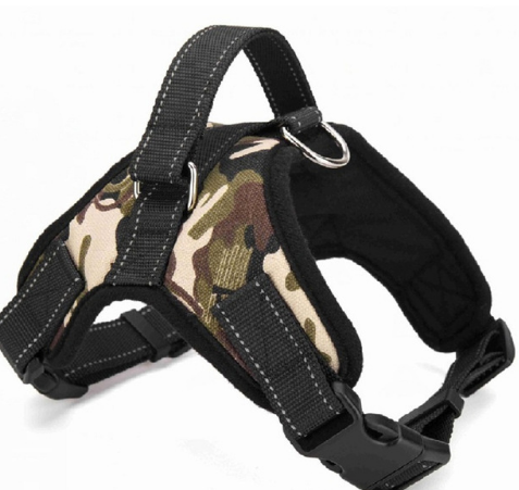 Adjustable Dog Harness Handle Large & Small Pet Supplies No-Pull Red Black Camo