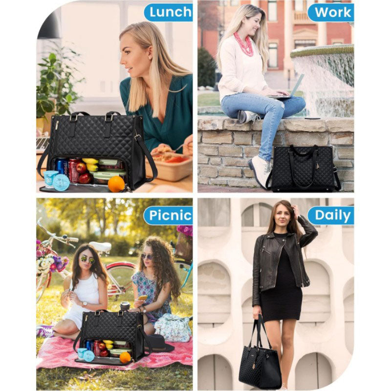 Insulated Tote Bag 15.6 Inch Laptop Storage Temperature Control Water Resistant