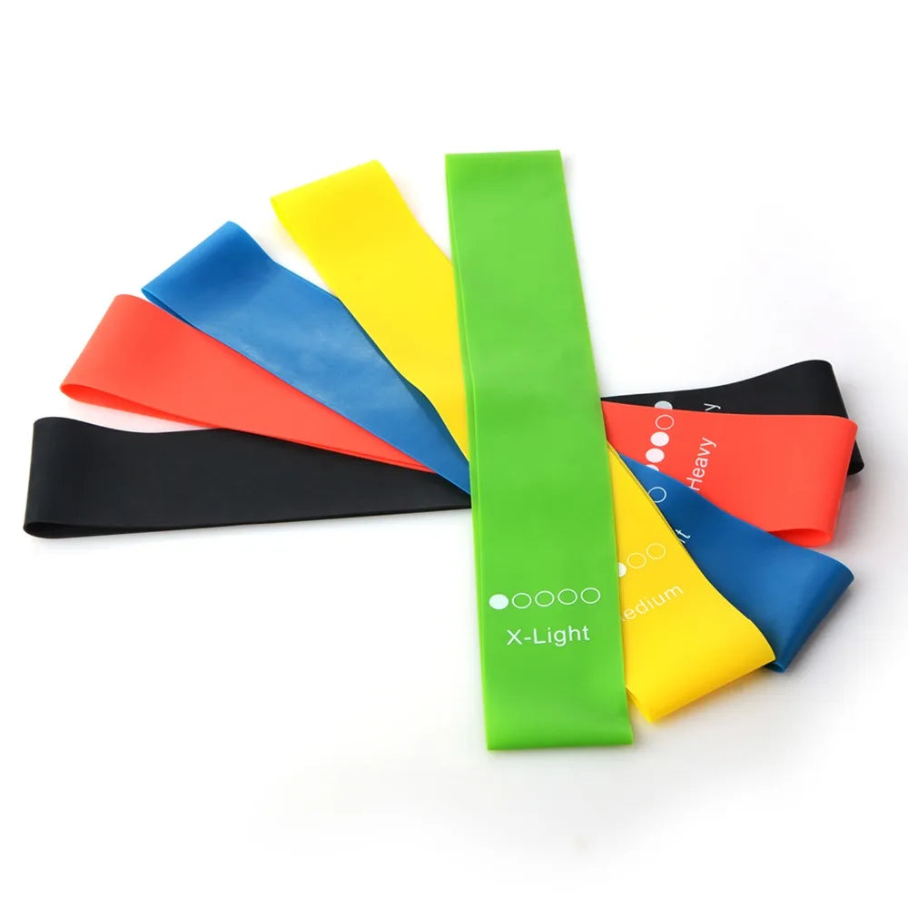 Yoga Resistance Bands Set 0.35mm-1.1mm Pilates Elastic Strength Training Kit