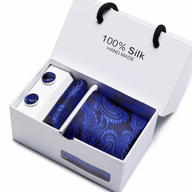 100% Silk 3pc Men's Plaid Tie Set Extra Long Woven Neck Ties Suit Gift Box