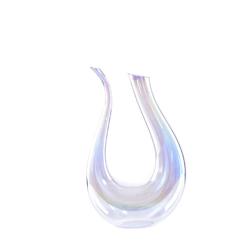 1500ml U Shape Crystal Wine Decanter Hand Blown Glass Set Includes 4 Glasses