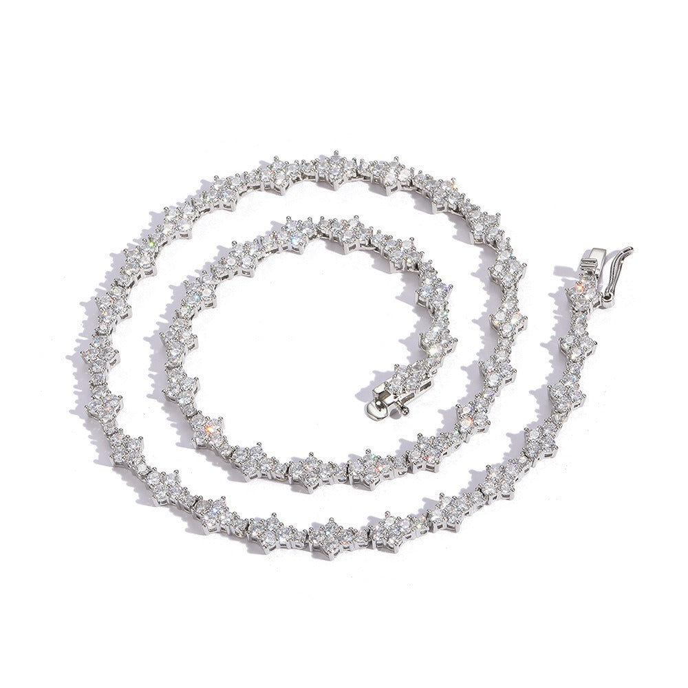 Premium 3mm CZ Crystal Tennis Necklace Bracelet Gold Silver Elegant Jewellery