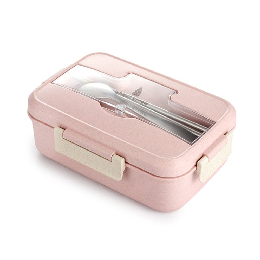 Wheat Straw Bento Box Eco-Friendly Lunch Container 1000ml School Meal Storage