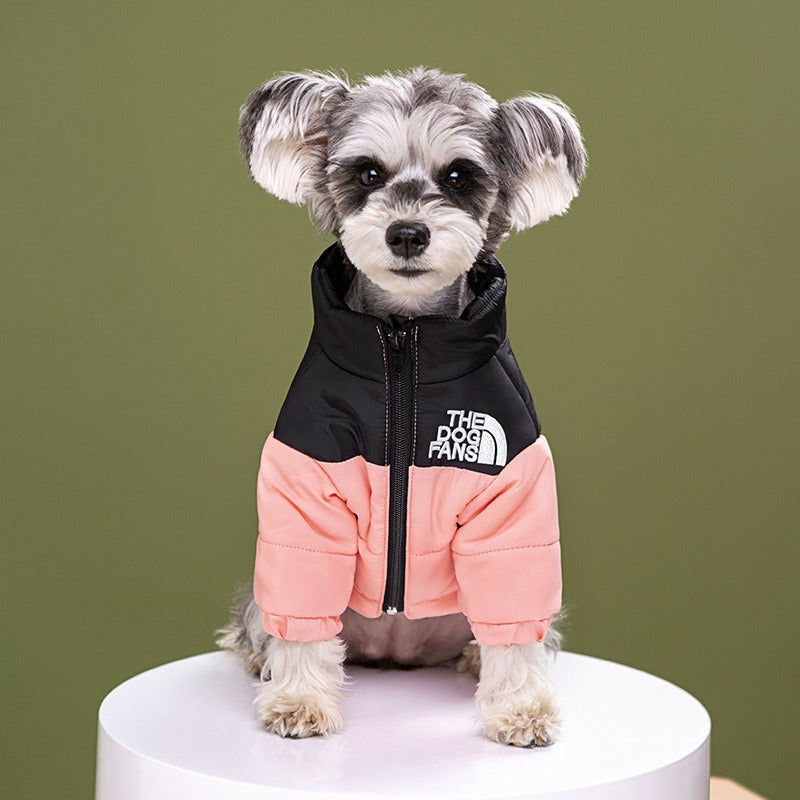 The Dog Fans Windproof Warm Dog Puffer Jacket Winter Coat Large Style Pets Face