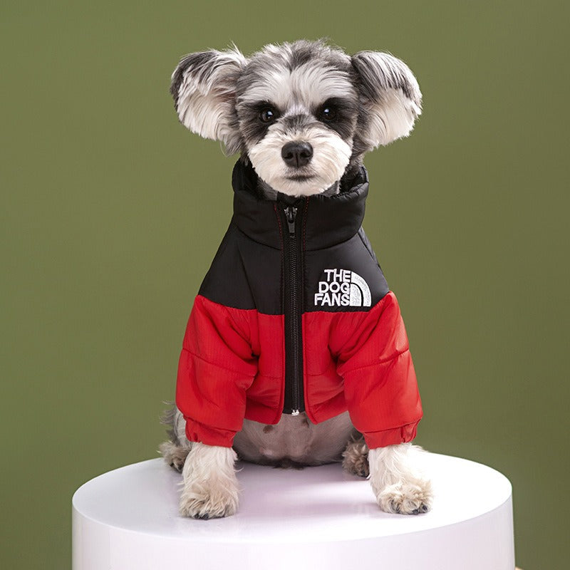 The Dog Fans Windproof Warm Dog Puffer Jacket Winter Coat Large Style Pets Face