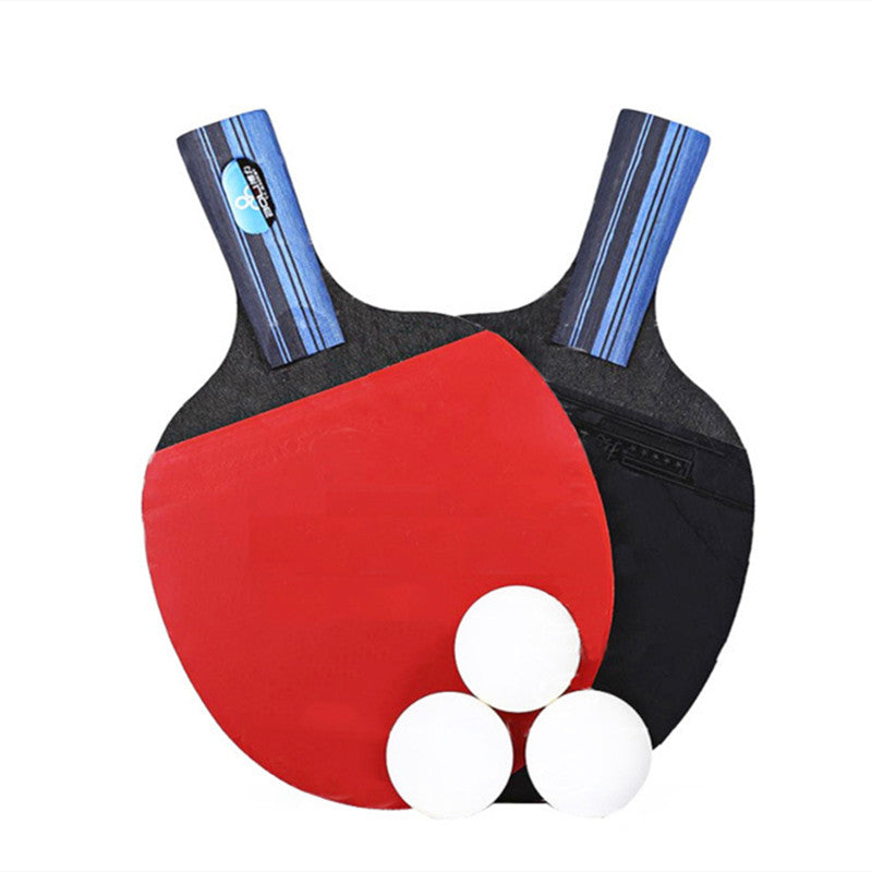 Table Tennis Racket Set, Double-Sided Rubber, 2 Bats & 3 Balls, Beginner Training