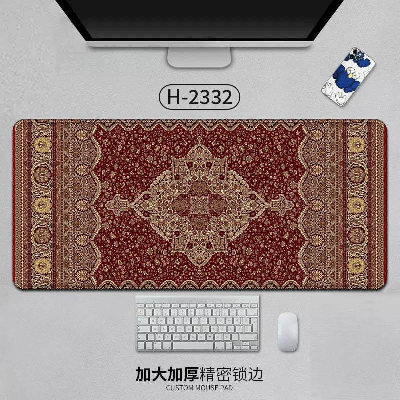 Large Persian Desk Mouse Pad Anti-Slip Natural Rubber Stitched Edge 800x400mm