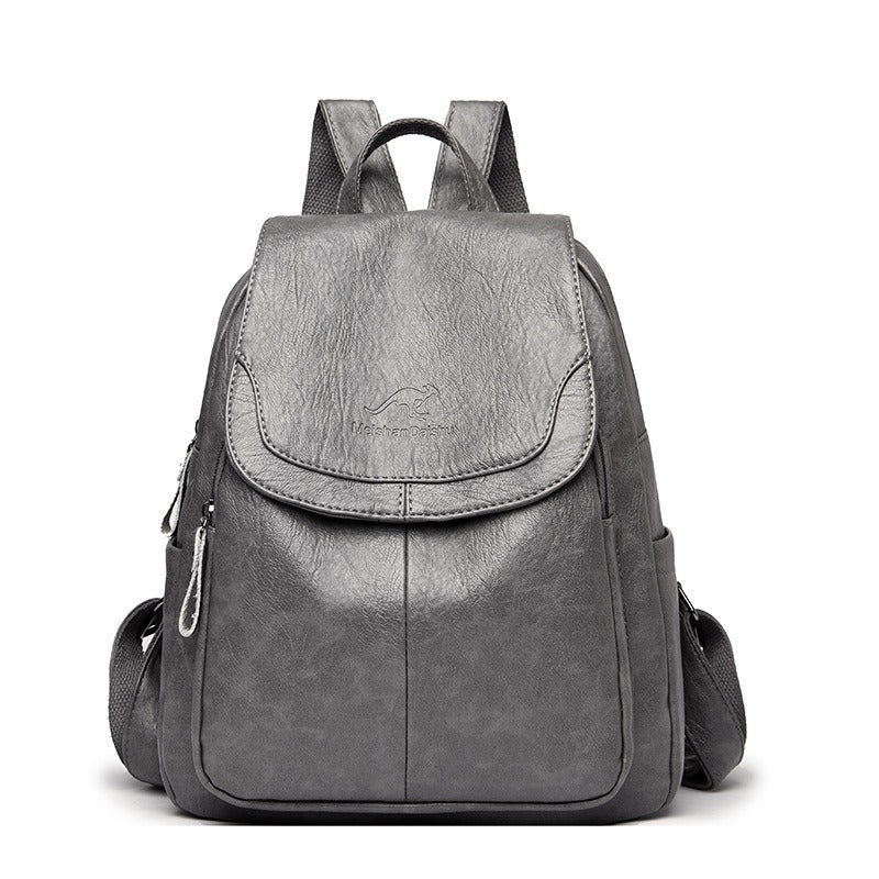 Women's Waterproof Faux Leather Backpack Durable Anti-Theft Travel School Bag