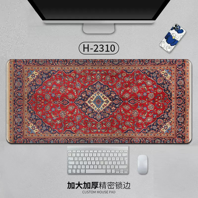 Large Persian Desk Mouse Pad Anti-Slip Natural Rubber Stitched Edge 800x400mm