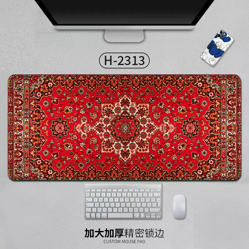 Large Persian Desk Mouse Pad Anti-Slip Natural Rubber Stitched Edge 800x400mm