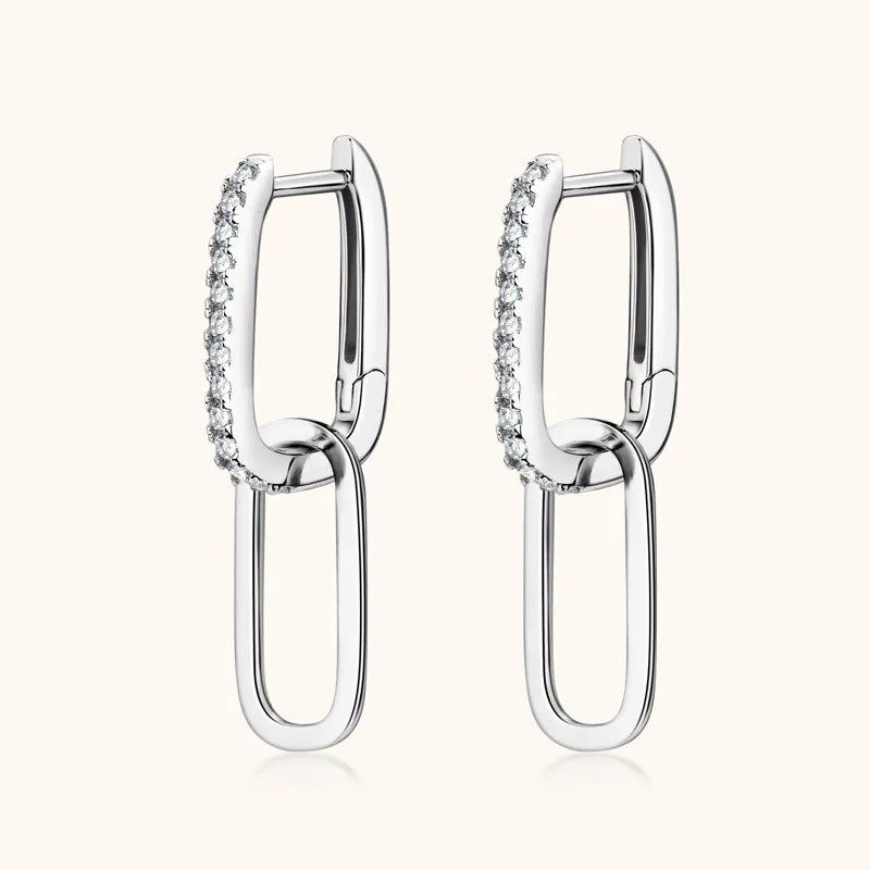 925 Sterling Silver Moissanite Drop Earrings Gold & Silver Elegant Jewellery