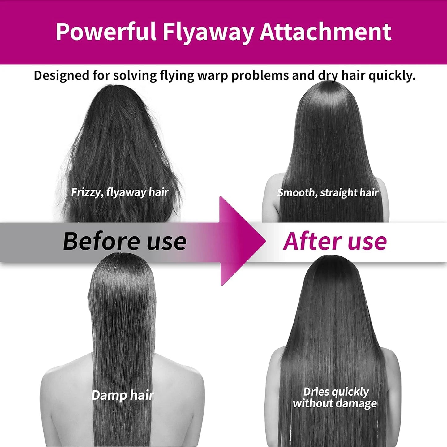 Smooth Flyaway Attachment Nozzle Fits Dyson Airwrap HS05/HS01 Hair Styling
