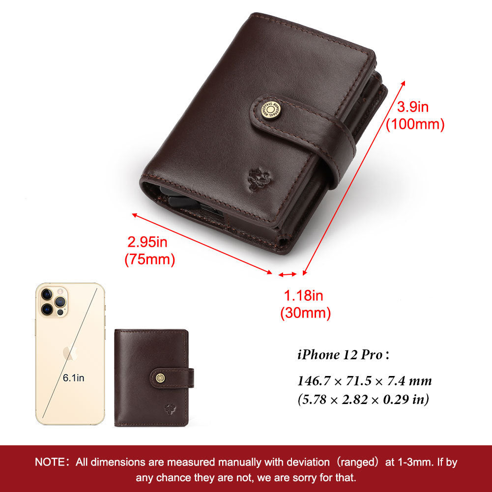 Men's RFID Blocking Leather Wallet Secure Zipper Card Holder Vintage Style Storage