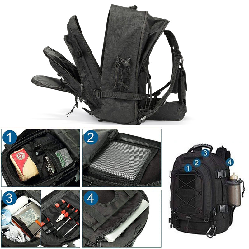 65L Tactical Military Backpack Expandable MOLLE Hiking Camping Travel Bag