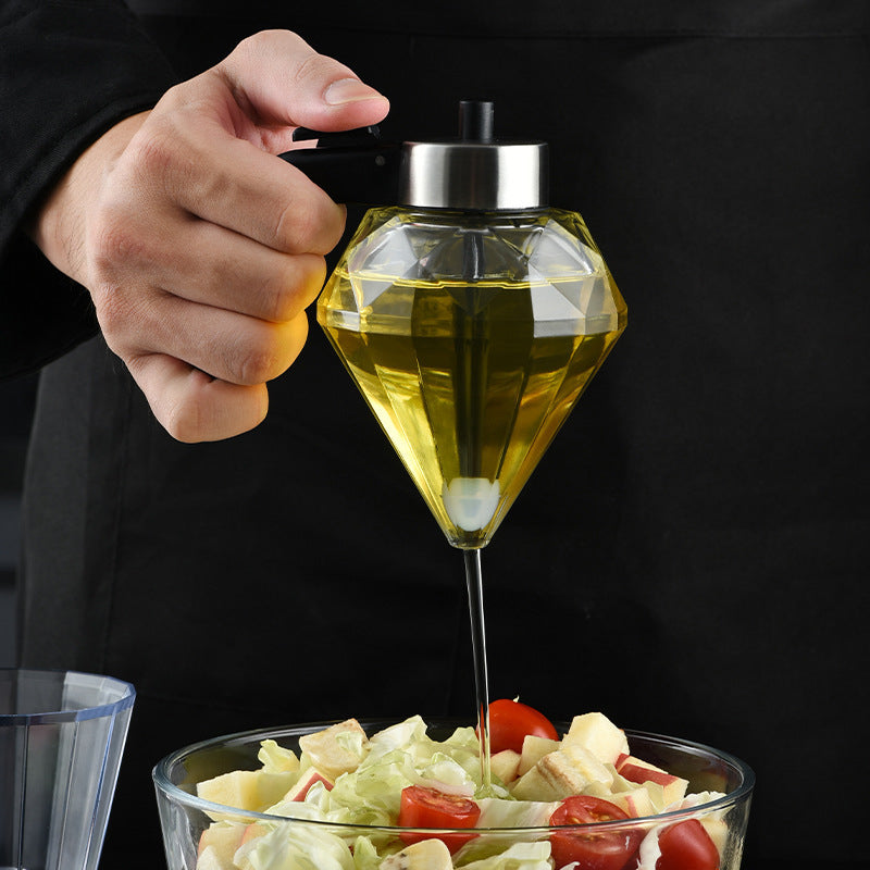 Glass Oil Dispenser Bottle Leakproof Press-Controlled Precision Pouring Prep Cooking